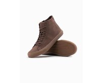 Pánské kotníkové tenisky s gumovou podrážkou – hnědé V4 OM-FOTH-0187 Hnědá, 40