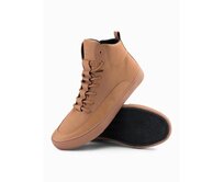 Pánské kotníkové tenisky s ozdobnými pásky – hnědé V3 OM-FOSH-0176 Hnědá, 40