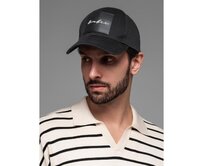 Pánská baseballová čepice s kšiltem a velkou nášivkou – černá V1 OM-ACCS-0101 Černá, Univerzální