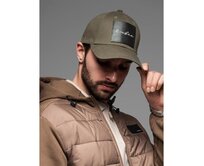 Pánská baseballová čepice s kšiltem a velkou nášivkou – khaki V2 OM-ACCS-0101 Černá, Univerzální