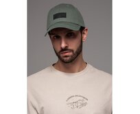 Pánská baseballová čepice s kšiltem a obdélníkovou nášivkou – khaki V6 OM-ACCS-0104 Khaki, Univerzální