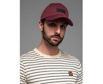 Pánská baseballová čepice s kšiltem a obdélníkovou nášivkou – kaštanově hnědá V8 OM-ACCS-0104 Červená, Univerzální