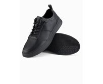 Pánské jednobarevné sportovní boty s prošíváním – černé V4 OM-FOCS-0159 Černá, 40