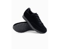 Pánské sportovní boty z ekologické kůže se semišovým povrchem – černé V1 OM-FOCS-0161 Černá, 40