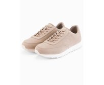 Pánské sportovní boty z ekologické kůže se semišovým povrchem – pískové V4 OM-FOCS-0161 Písková, 40