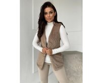 Dámská vesta VLR012 – béžová Béžová, L