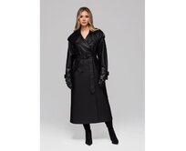 Dámský kabát LARICA s páskem OW-COLC-0101 v1 – černý Černá, S