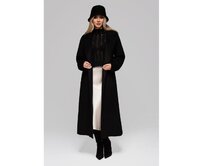 Dámský vlněný kabát LARICA OW-COLC-0106 v1 – černý Černá, S