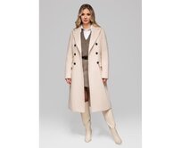 Dámský dvouřadový přiléhavý kabát LARICA OW-COLC-0108 v3 – béžový Béžová, M