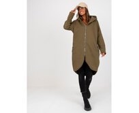 Dámská mikina basic s kapsami Tina RUE PARIS khaki Khaki, S/M