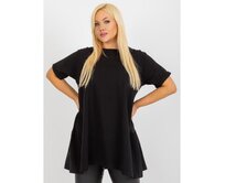 Dámská halenka s volánky dlouhá plus size GONA černá Černá, Univerzální