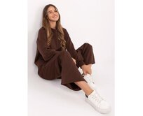 Hnědý dámský basic komplet s kalhotami Hnědá, Univerzální