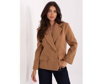 Krátký kabát v barvě camel s podšívkou RUE PARIS Karamelová, Univerzální