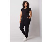 Dámské tepláky plus size BEATRIZ černé Černá, 2XL