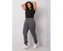 Dámské tepláky melanžové plus size BEATRIZ tmavě šedé Tmavě šedá, 2XL