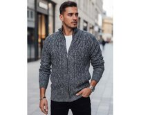 Pánský svetr rozepínací šedý Světle šedá, L