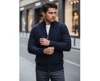 Pánský svetr rozepínací tmavě modrý Námořnická modrá, XXL