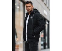 Pánská prošívaná bunda černá Černá, M