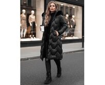 Dámská bunda prošívaná dlouhá WINTERACT černá Černá, S