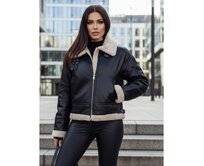 Dámská koženková bunda s kožešinou SHEREB černá Černá, S