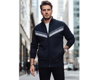 Pánský svetr rozepínací tmavě modrý Námořnická modrá, L