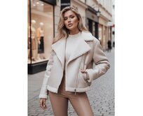 Dámská bunda SOFTSTILL ze semiše s kožešinou, bílá Bílá, S