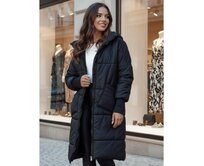 Dámský oversize kabát NADIA prošívaný černý Černá, Univerzální