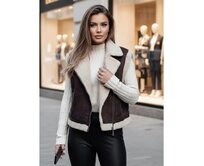 Dámská semišová vesta s kožešinou WOOLZIP hnědá Hnědá, S