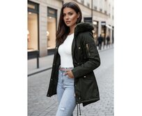 Dámská zimní bunda parka s kožešinou ERISS zelená Zelená, S