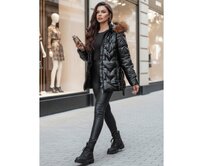 Dámská zimní bunda s kožešinou LANE černá Černá, S