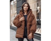 Dámská prošívaná bunda s kapucí PARIMA kamelová Karamelová, Univerzální