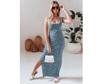 Maxi šaty SUMMER LOVE nebesky modré a bílé Modrá, Univerzální