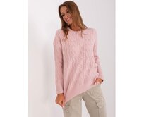 Dámský svetr s plédy BRADA světle růžový Růžová, Univerzální