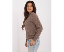 Dámský svetr s kostkami a dlouhými rukávy hnědý Hnědá, Univerzální