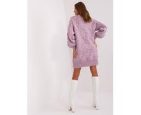 Fuchsiový dlouhý svetr plus size s výstřihem do V Fialová, Univerzální