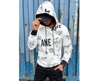 Pánská mikina s kapucí bílá Bílá, XXL