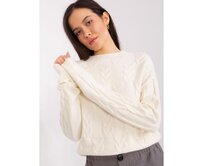 Dámský svetr volného střihu kostkovaný OADE ecru Ecru, Univerzální