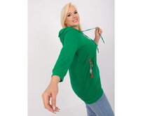 Dámská mikina s kapucí plus size zelená Zelená, Univerzální
