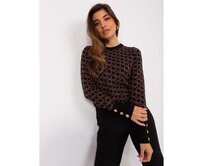 Dámský svetr se vzorem KELI černohnědý Černá, Univerzální