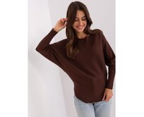Dámský svetr oversize s viskózou HUISTA tmavě hnědý Hnědá, S/M