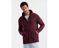 Pánská bavlněná mikina BASIC s rozepínáním bordó Červená, S
