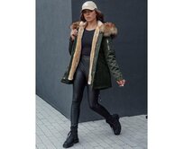 Dámská zimní bunda parka s kapucí AVENA II zelená Zelená, XL