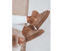 Dámské sněhové boty s kožešinou béžové Béžová, 40