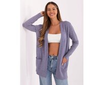Světle fialový kardigan s příměsí viskózy Fialová, L/XL