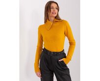 Dámský svetr se zipem a aplikacemi ANITA hořčicový Žlutá, S/M