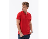 Pánská hladká polokošile LANE červená Červená, XL