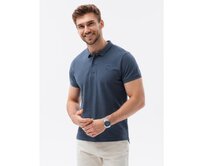 Pánská hladká polokošile LANE tmavě modrá Modrá, S