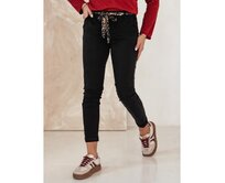 Dámské džínové kalhoty CHARMYOU s páskem černé Černá, S