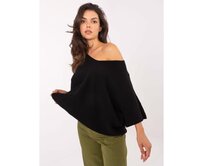 Černý klasický svetr s pružnými lemy Černá, Univerzální