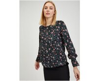 Černá dámská květovaná halenka Černá, 38